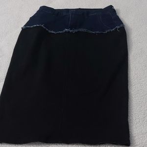 Black denim skirt